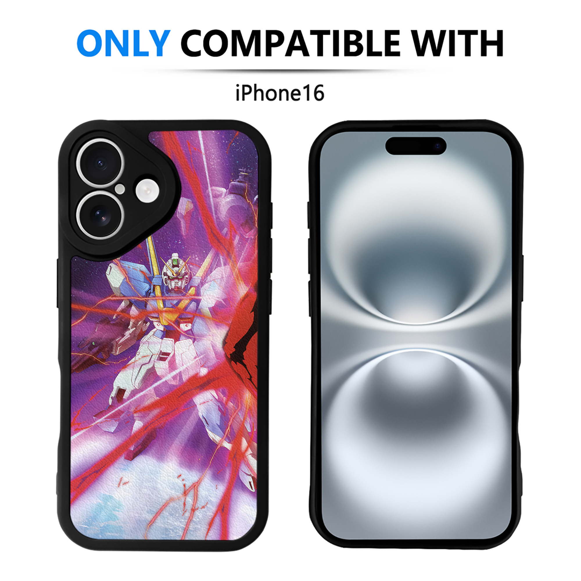 （画像用） 機動戦士ガンダム Mobile Suit Gundam 【iPhone 16シリーズ対応】シリコンスマホケース（レザー調） 材質：シリコン
